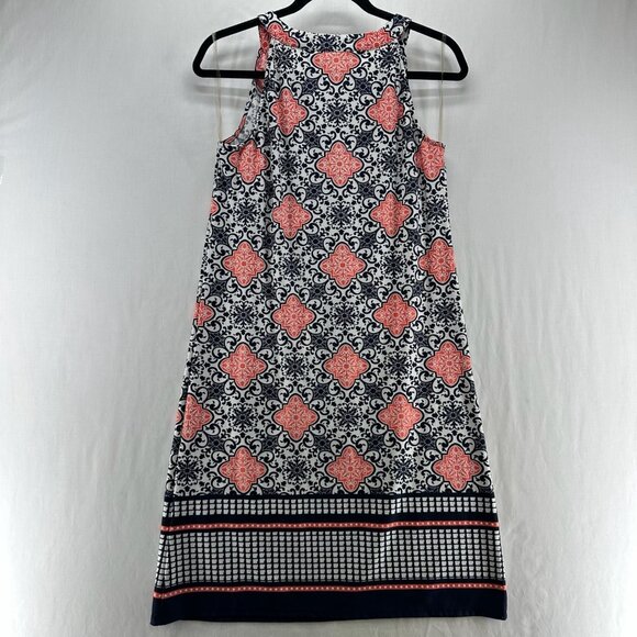 Tacera Sleeveless Shift Dress Women S Halter Tassel Tie Neck Geometric Red Black - Picture 2 of 10